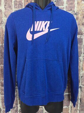 Nike Womens Blue Hoodie Small With Pink Logo